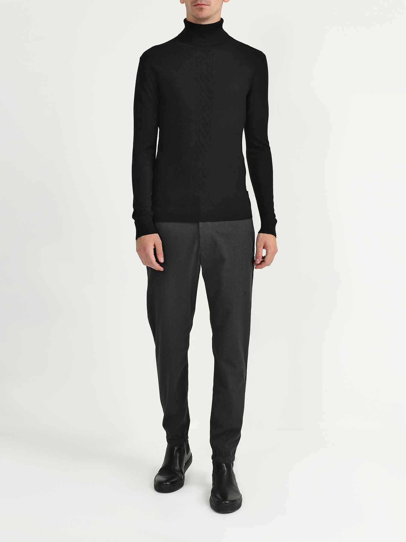 

Alessandro Manzoni Jeans Однотонная водолазка, Chernyy, Однотонная водолазка