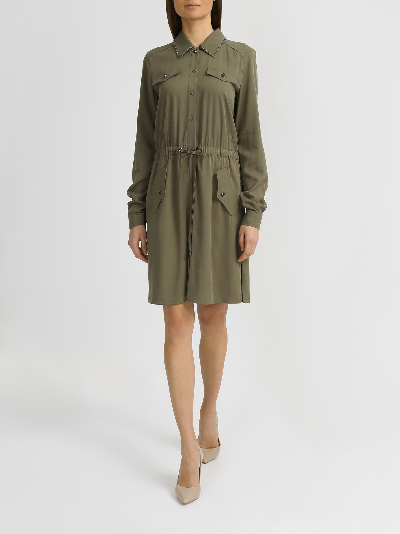 

My Twin Twinset Платье-рубашка, Khaki, Платье-рубашка