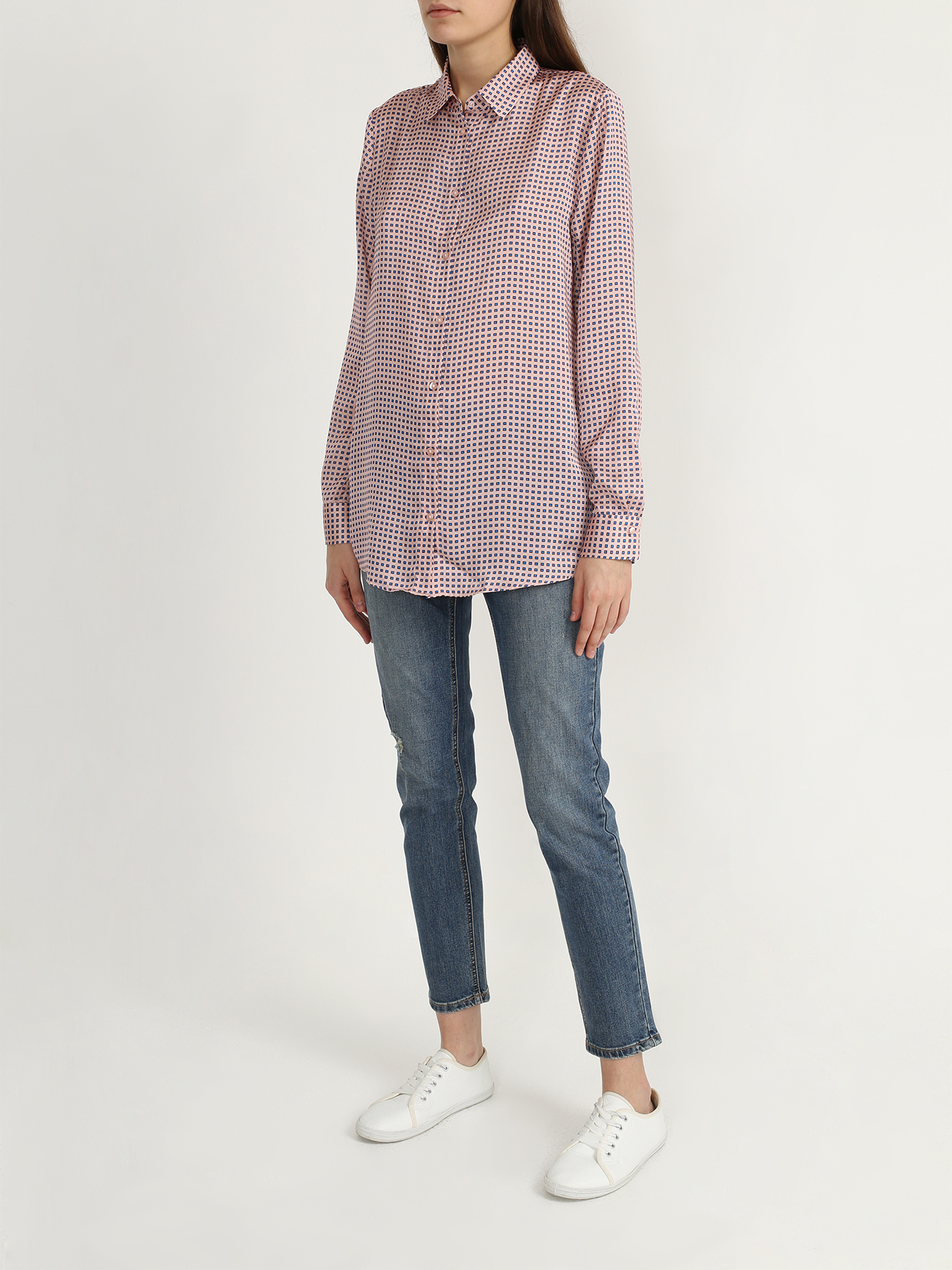 

HUGO Рубашка с геометрическим узором Elifia, 1914;rozovyy, Рубашка с геометрическим узором Elifia