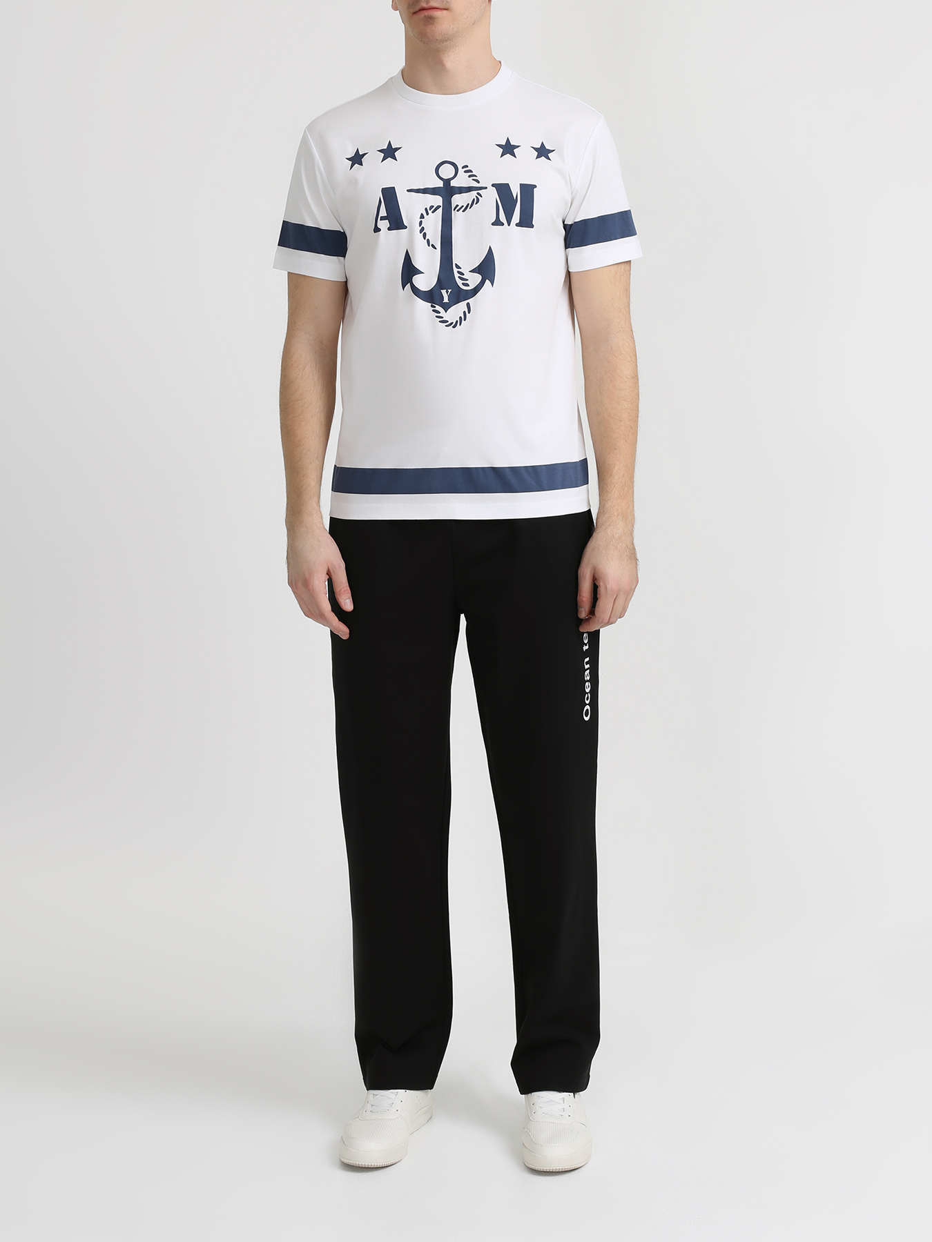 Alessandro Manzoni Yachting Хлопковая футболка с узорами 332051-025