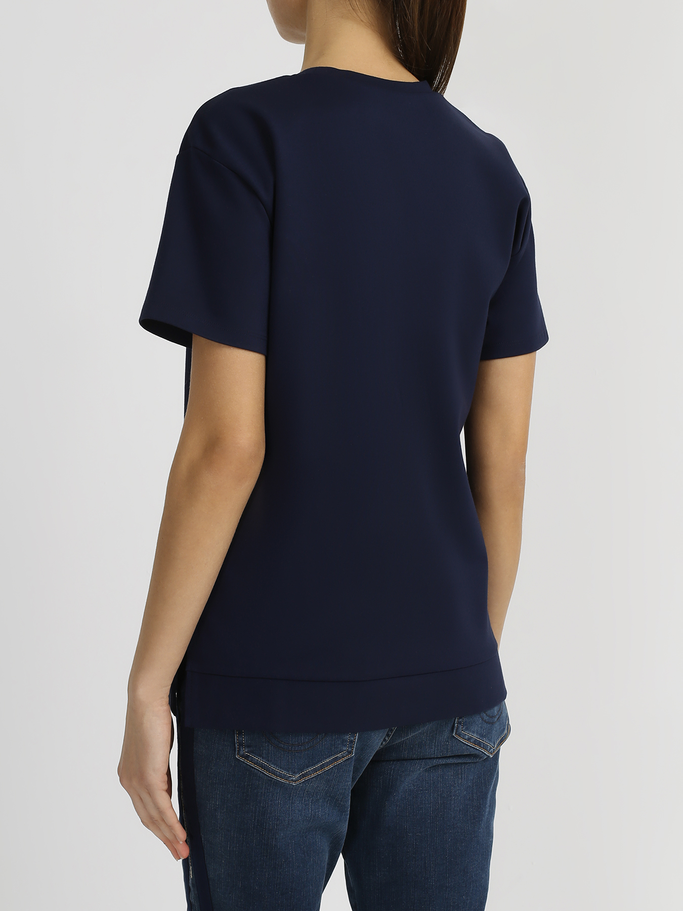 

TWINSET MILANO Футболка с пайетками, Temno_siniy, Футболка с пайетками