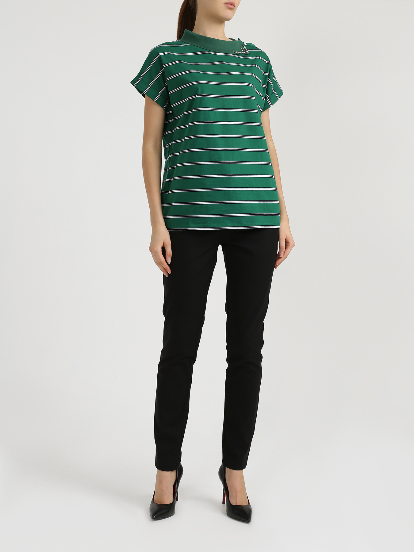 

TWINSET MILANO Блузка в полоску, Zelenyy, Блузка в полоску