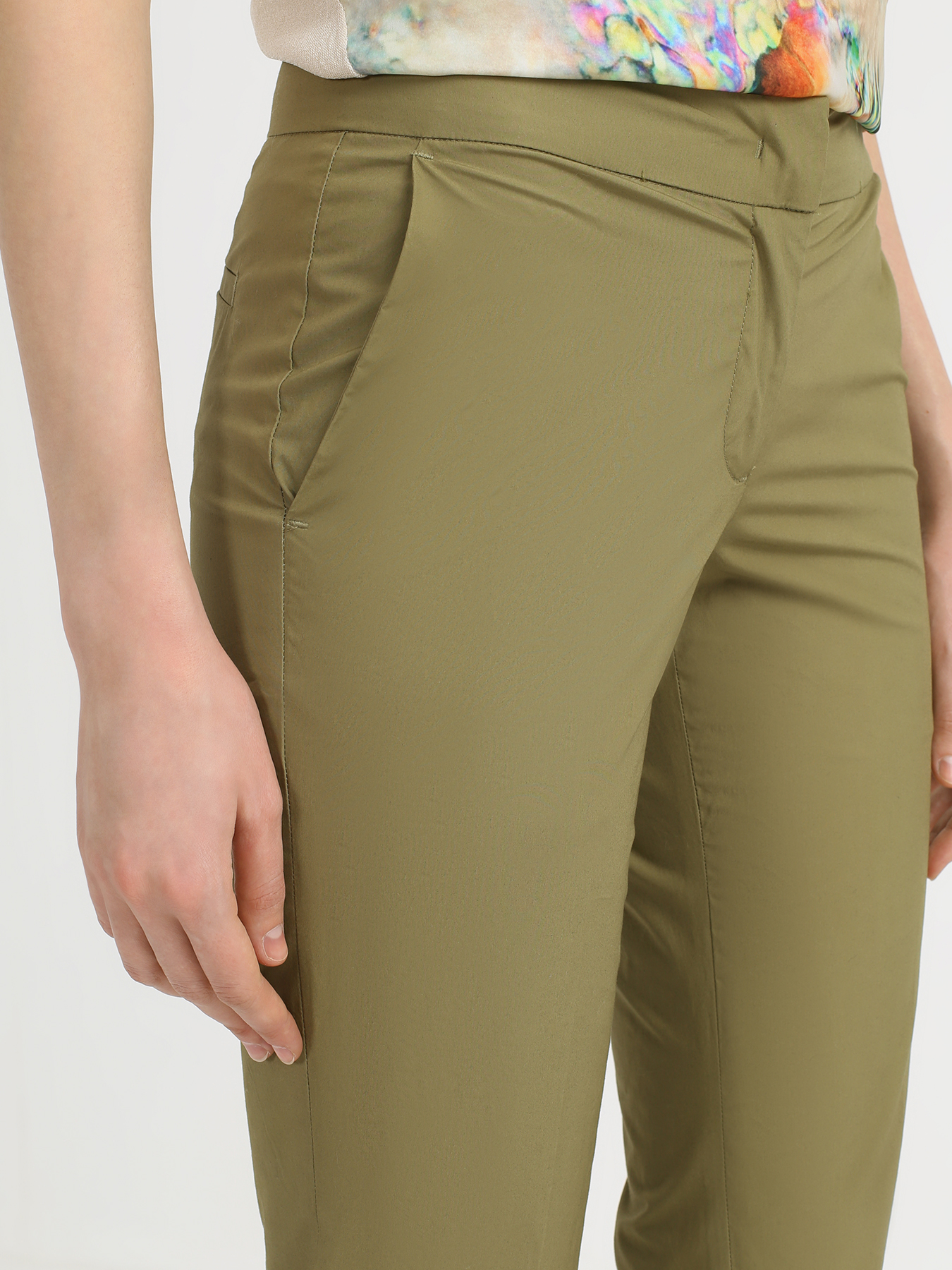 

TWINSET MILANO Однотонные брюки, Khaki, Однотонные брюки