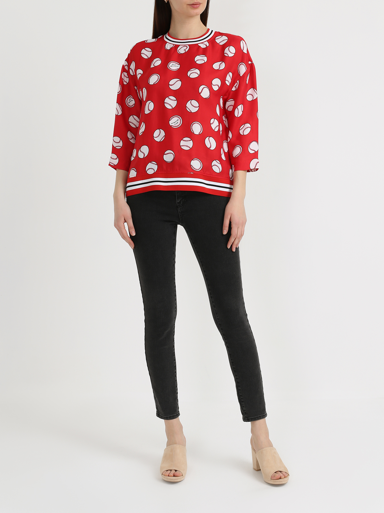 

Love Moschino Блузка из вискозы, Krasnyy, Блузка из вискозы