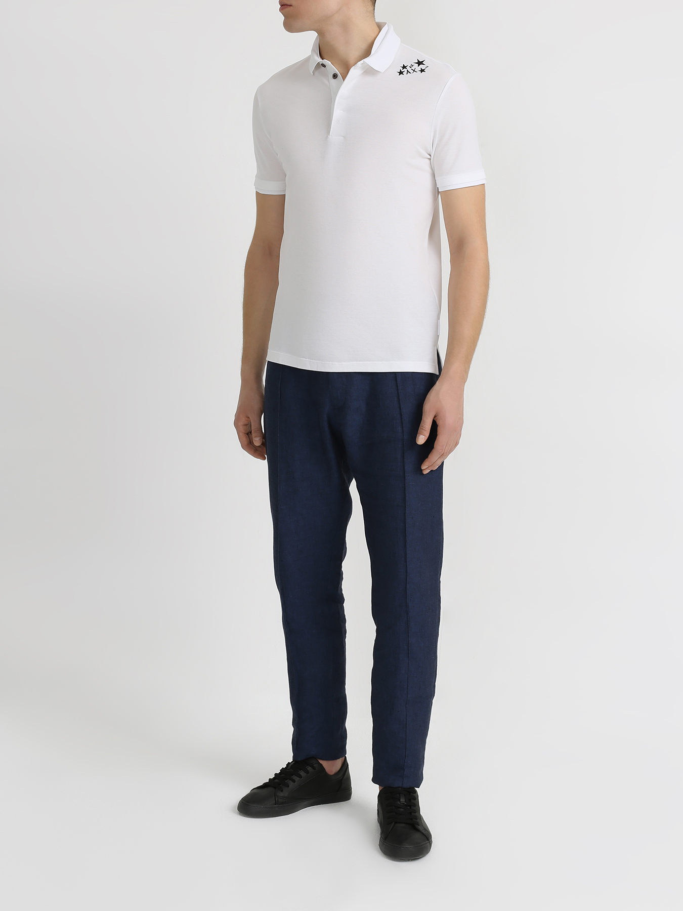 

Emporio Armani Льняные брюки на резинке, Temno_siniy, Льняные брюки на резинке