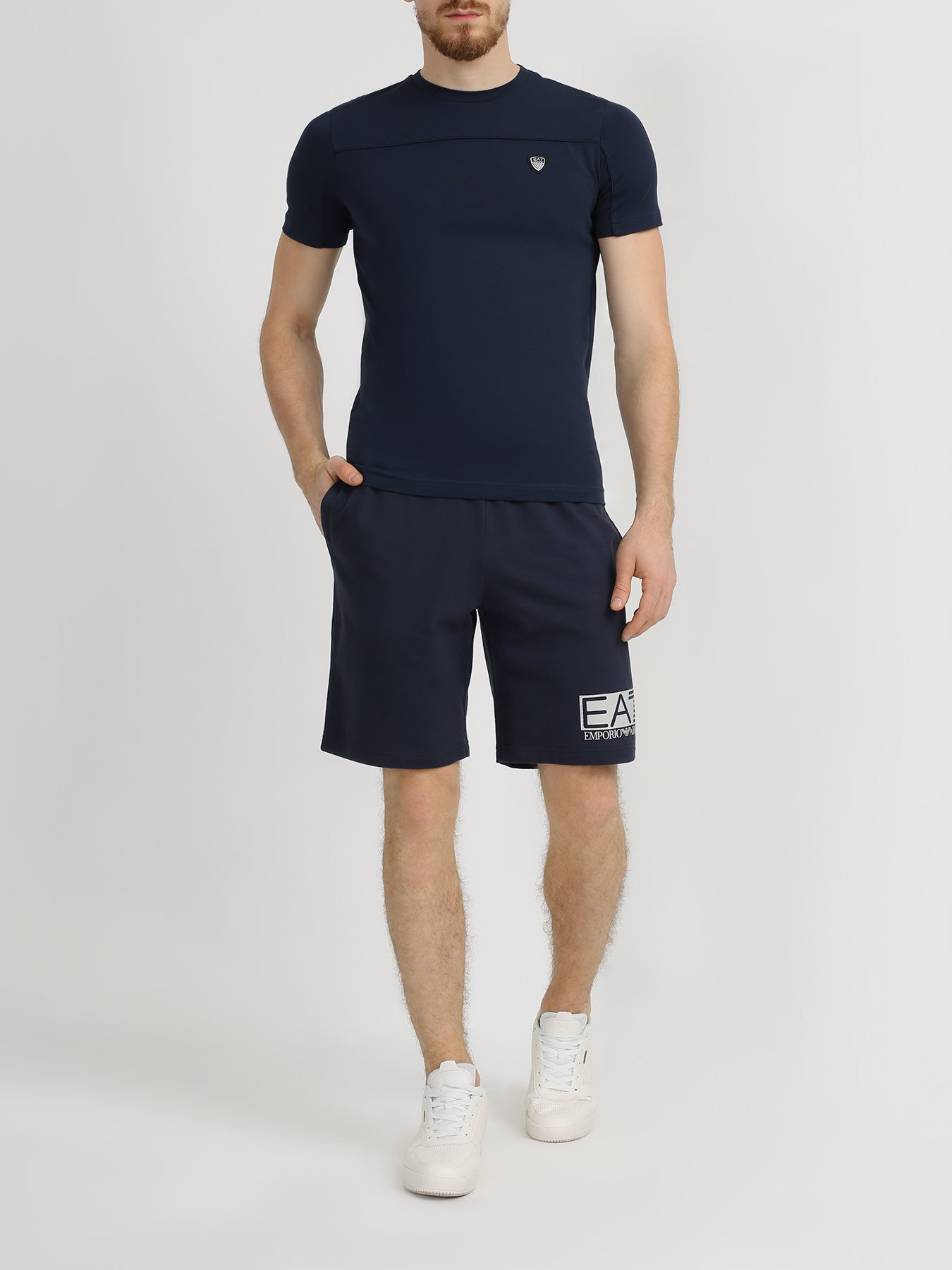 

EA7 Emporio Armani Хлопковые шорты, Temno_siniy, Хлопковые шорты