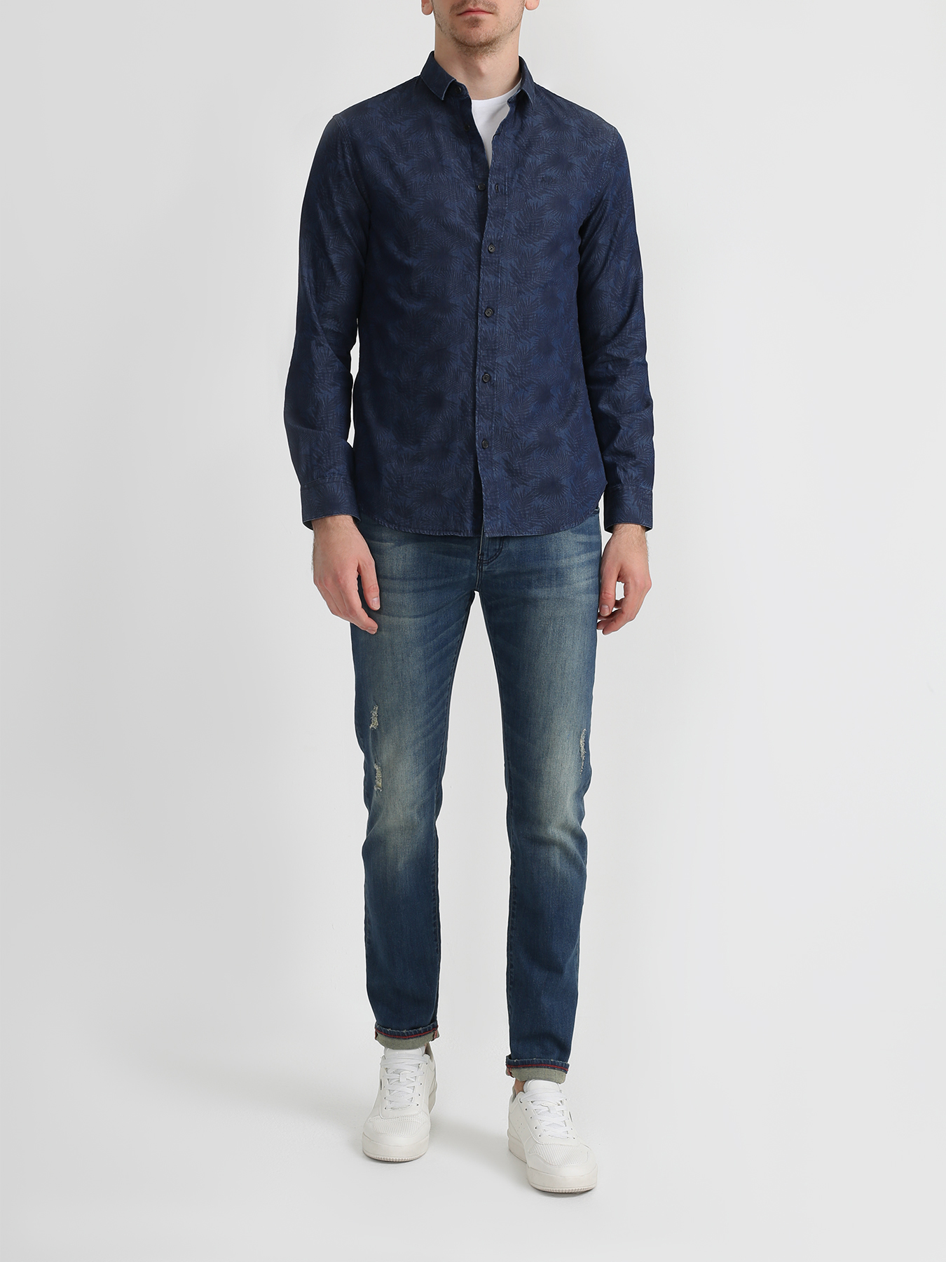 

Armani Exchange Хлопковая рубашка, Temno_siniy, Хлопковая рубашка
