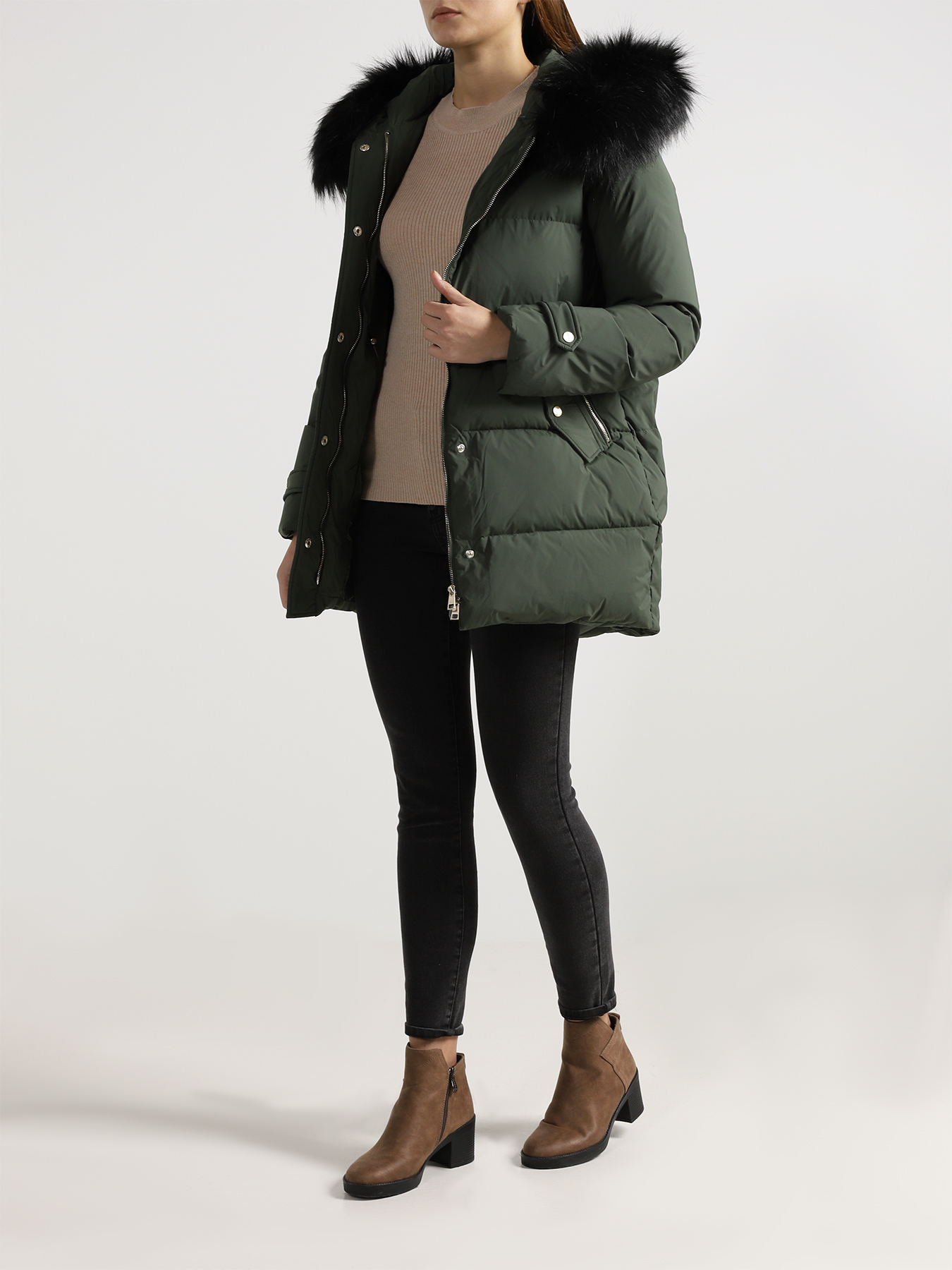 

Liu Jo Пуховик с капюшоном, Khaki, Пуховик с капюшоном