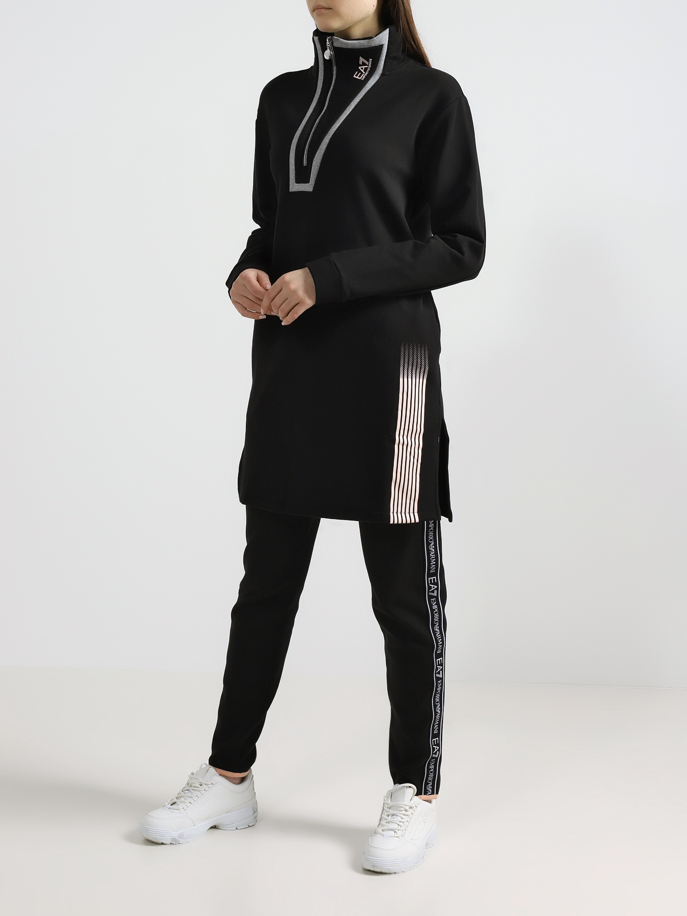 

EA7 Emporio Armani Удлиненное худи, Chernyy, Удлиненное худи