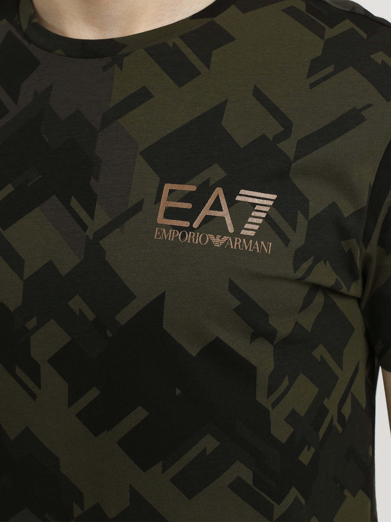 

EA7 Emporio Armani Хлопковая футболка, Khaki, Хлопковая футболка