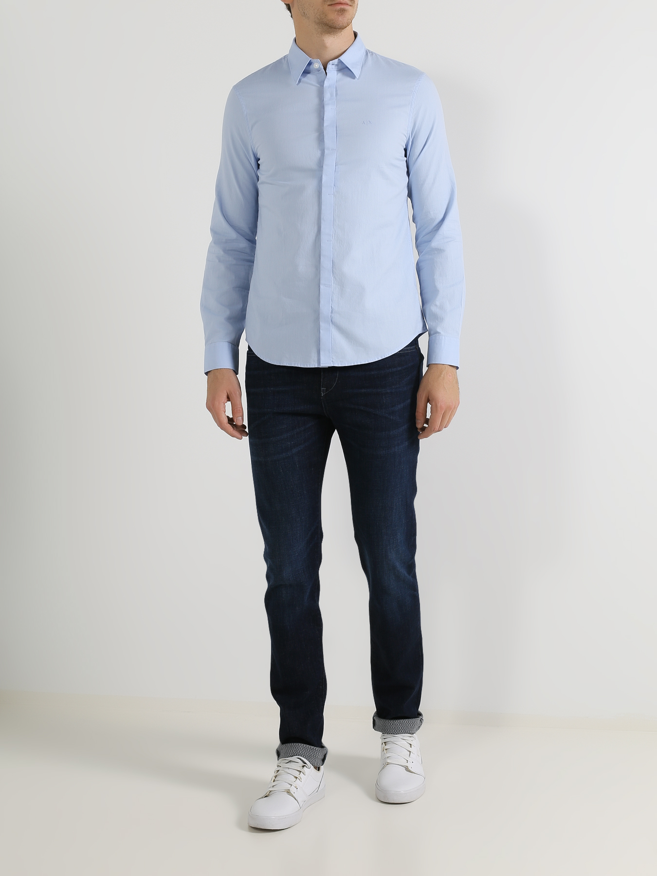 Однотонная рубашка