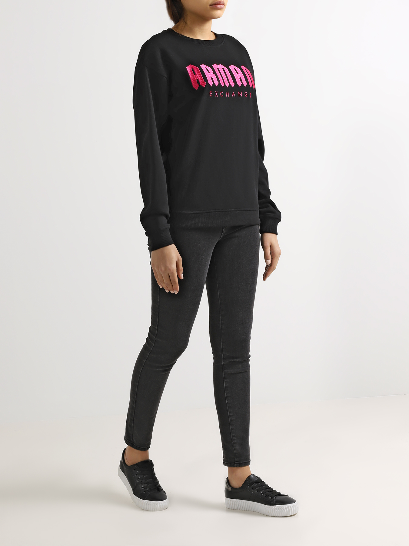 

Armani Exchange Хлопковый джемпер, Chernyy, Хлопковый джемпер