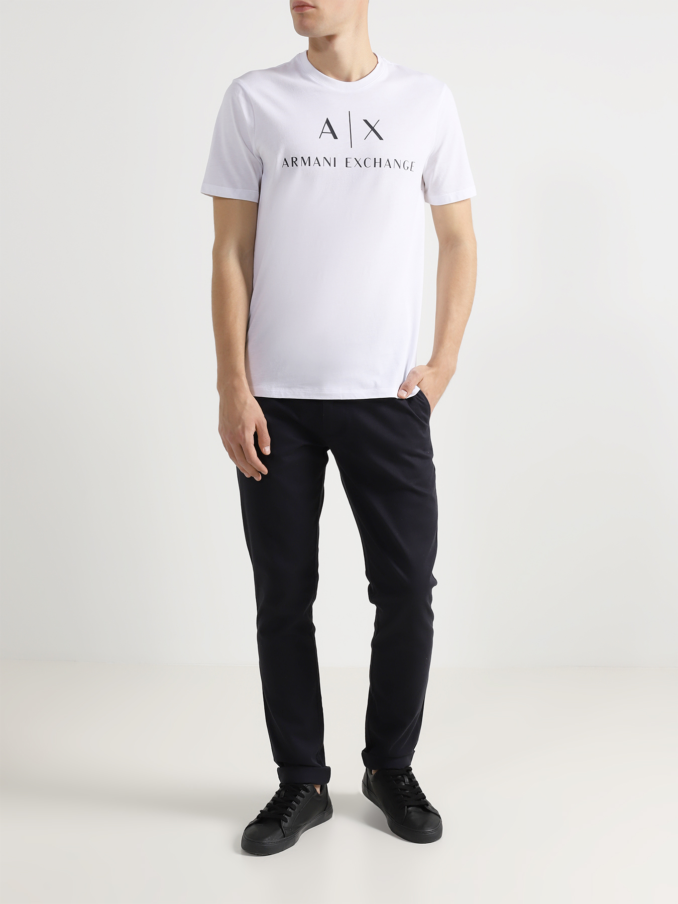 

Armani Exchange Хлопковая футболка, Belyy, Хлопковая футболка