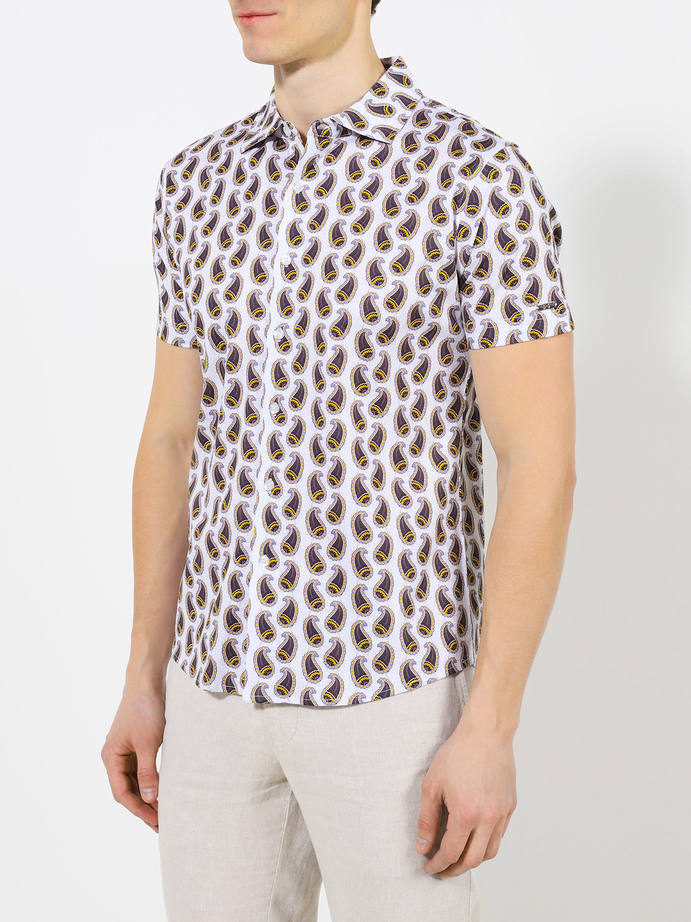 Хлопковая рубашка Alessandro Manzoni 356403-025, цвет мультиколор, размер 48 - фото 1