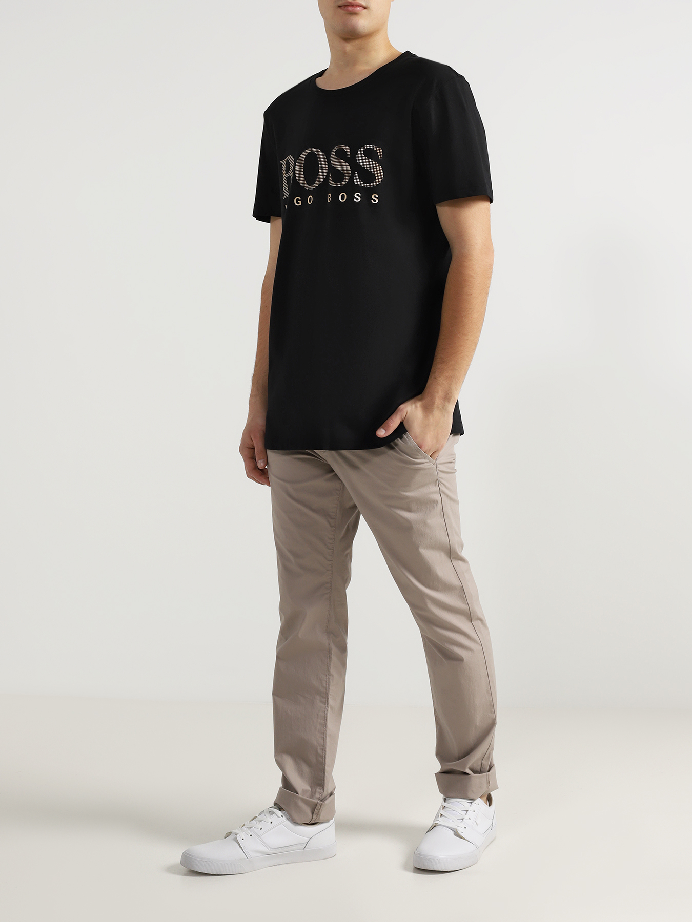 

BOSS Мужская футболка T Shirt, Chernyy, Мужская футболка T Shirt