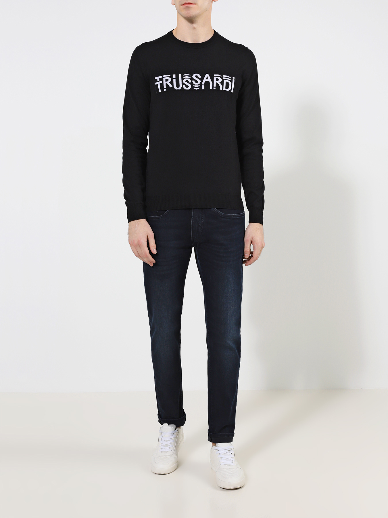 

Trussardi Jeans Мужской джемпер, Chernyy, Мужской джемпер