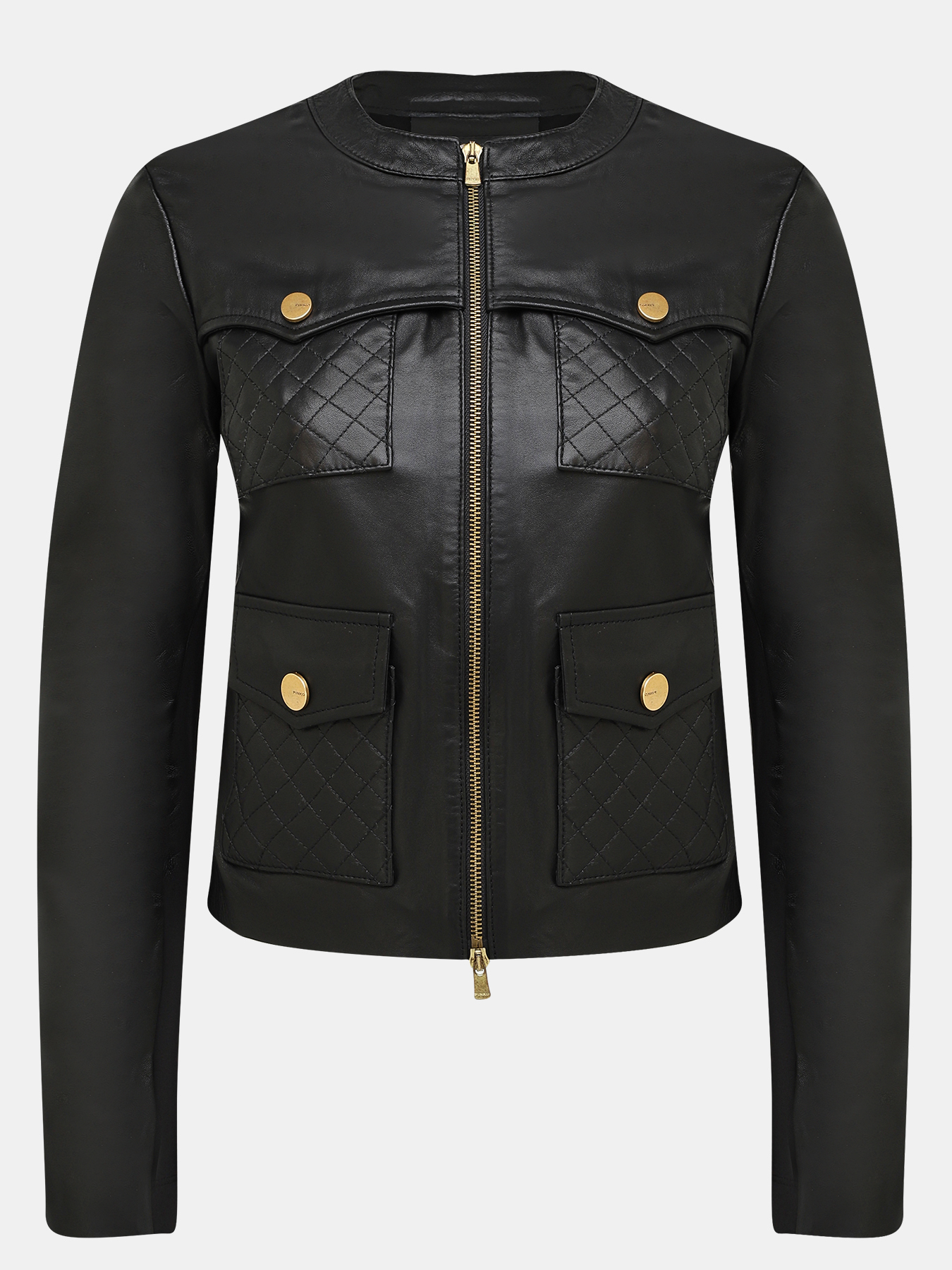 Кожаная куртка Pinko 384931-021, цвет черный, размер 42