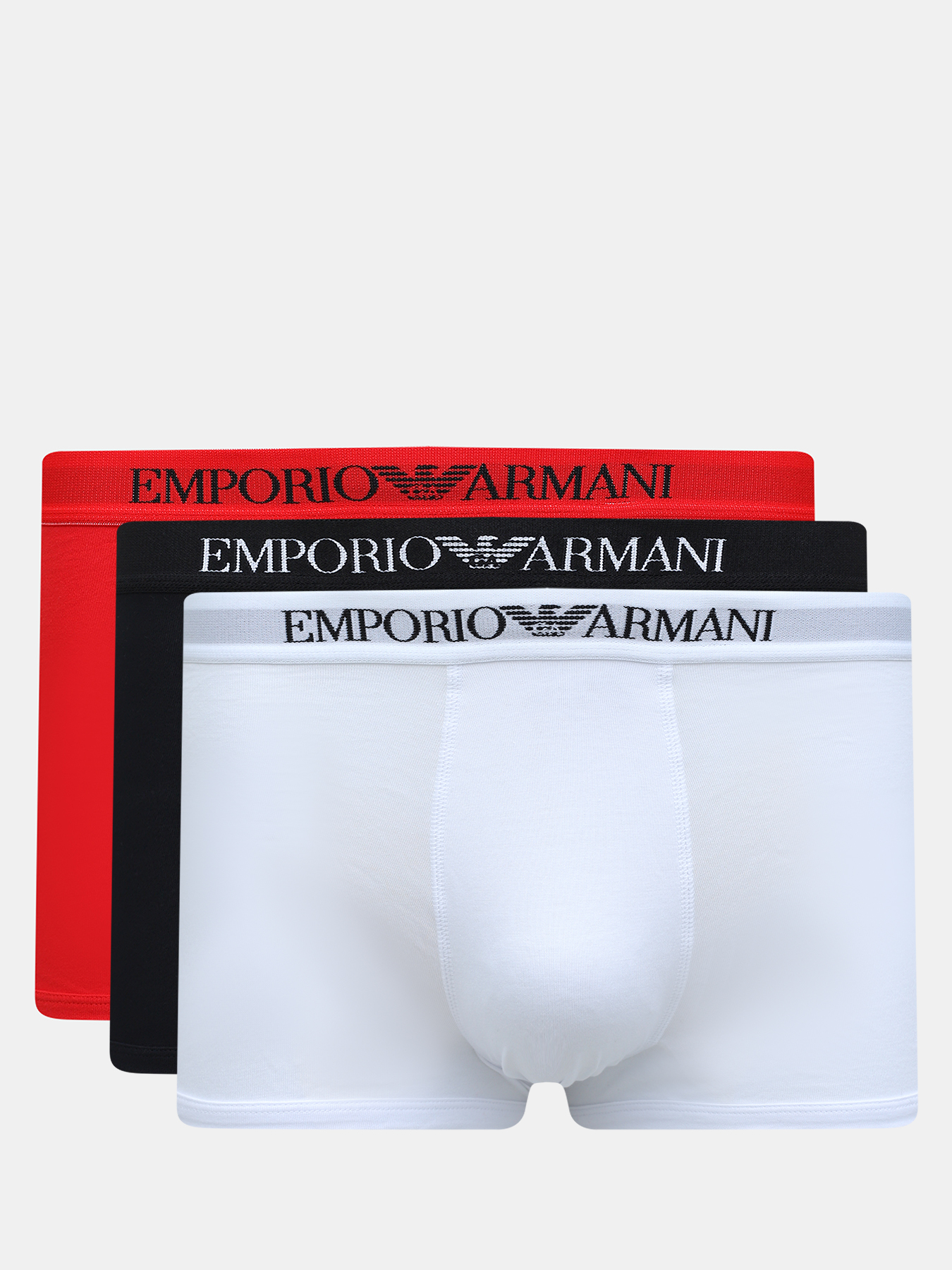 Мужские боксеры (3 шт) Emporio Armani. Цвет белый