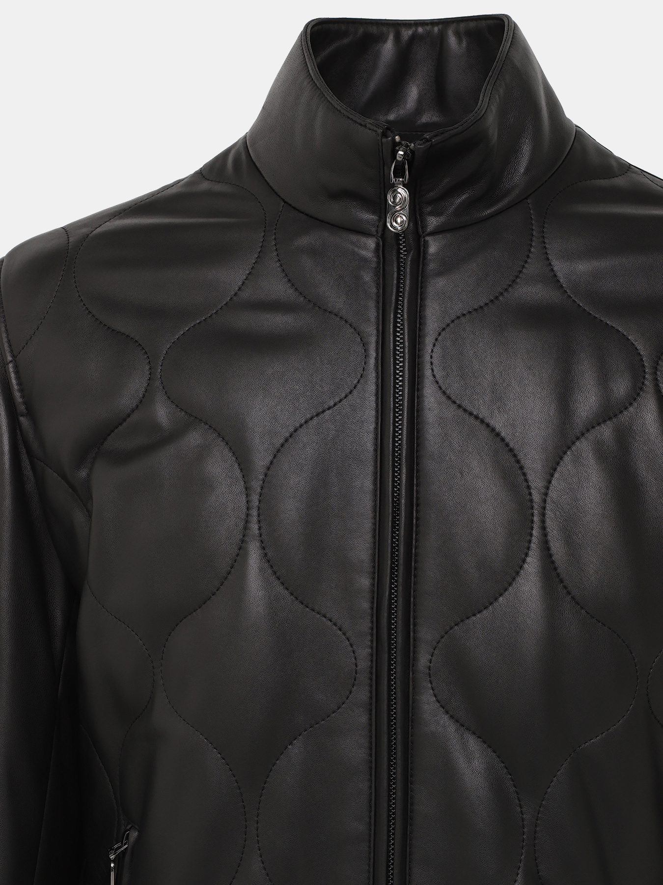 Кожаная куртка Alessandro Manzoni 390968-030, цвет черный, размер 58 - фото 3