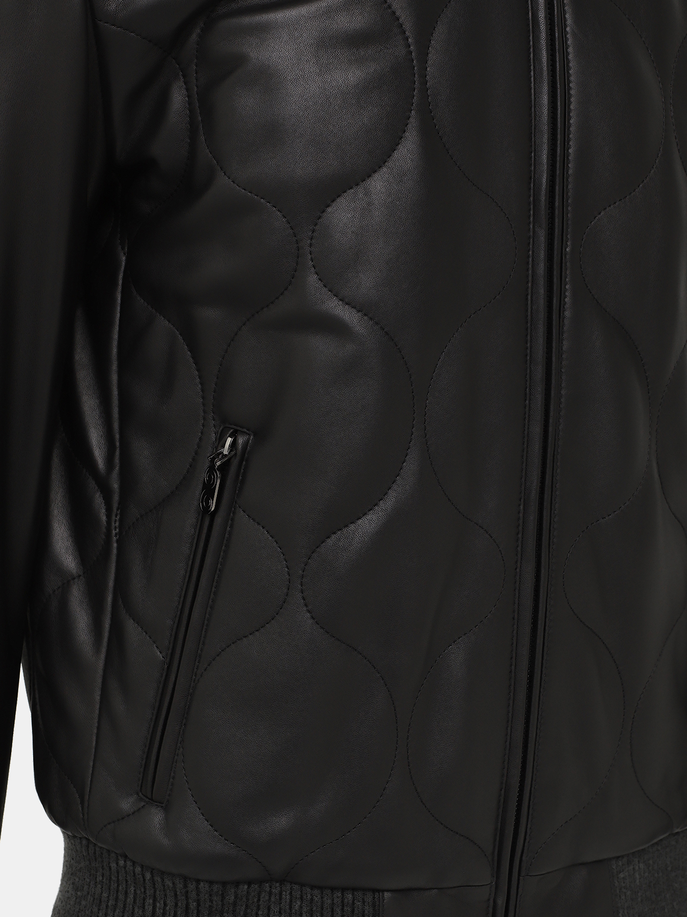 Кожаная куртка Alessandro Manzoni 390968-030, цвет черный, размер 58 - фото 2