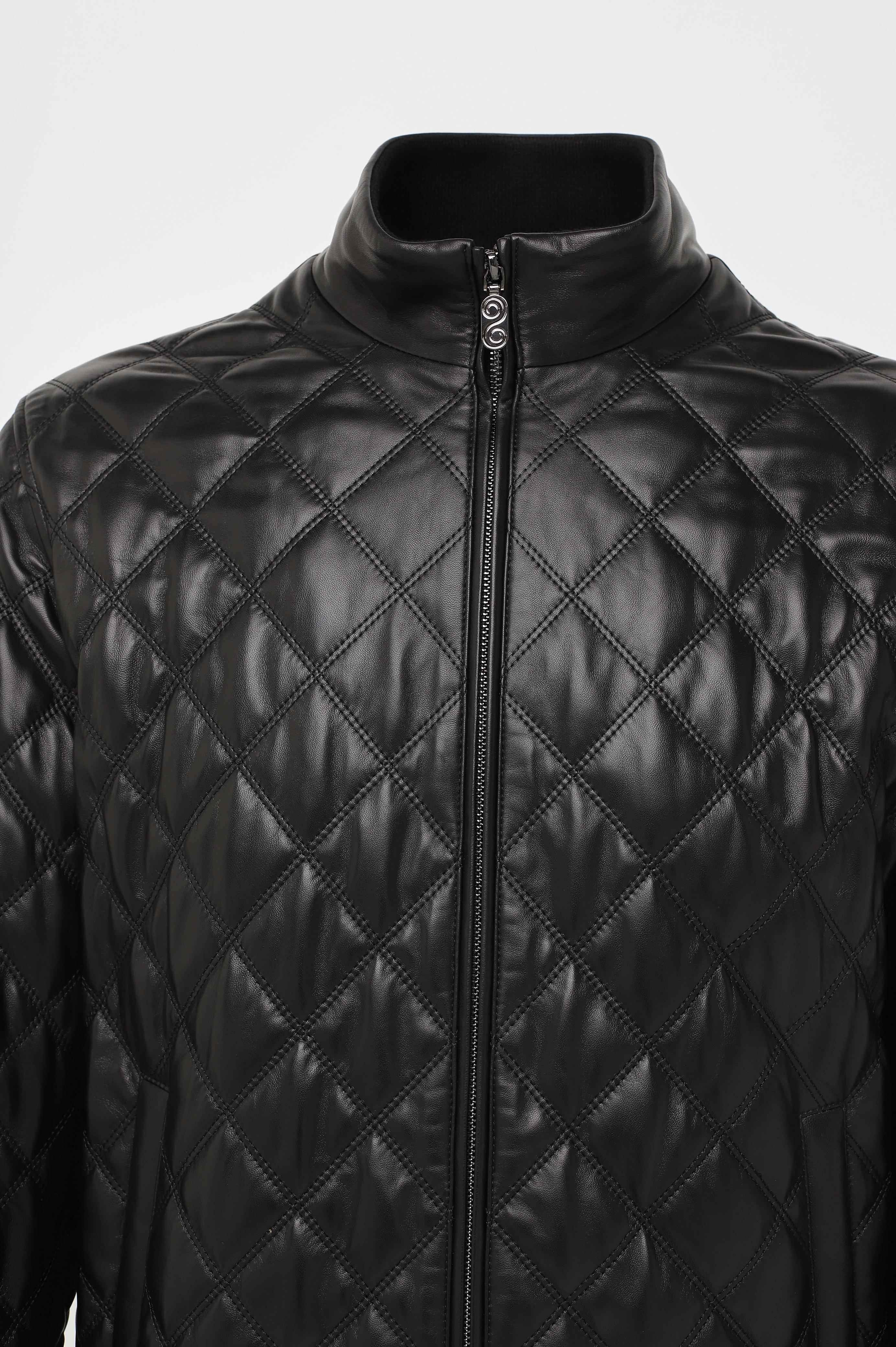 Кожаная куртка Alessandro Manzoni 390971-030, цвет черный, размер 58 - фото 4