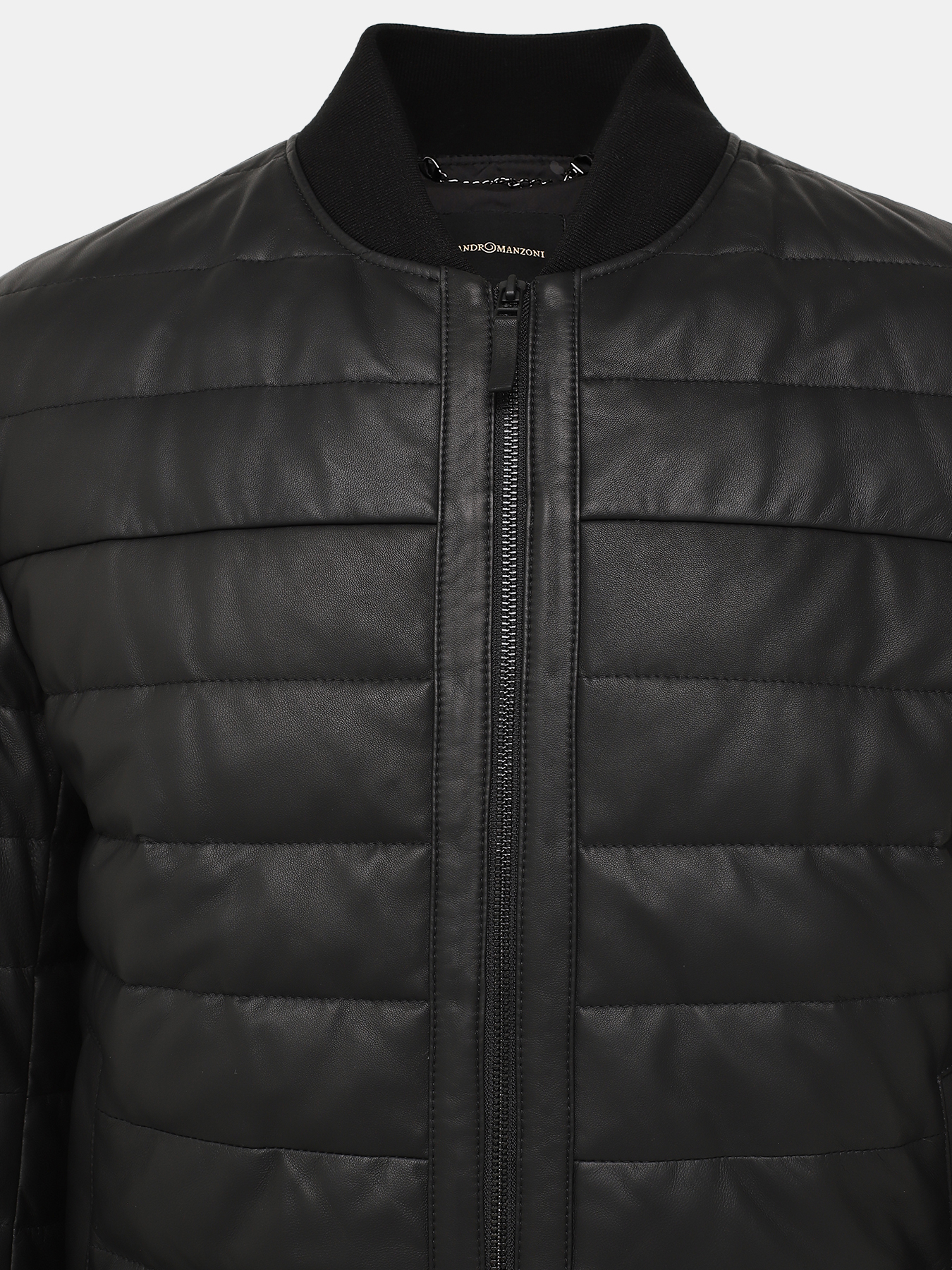 Кожаная куртка Alessandro Manzoni 390982-026, цвет черный, размер 50 - фото 2