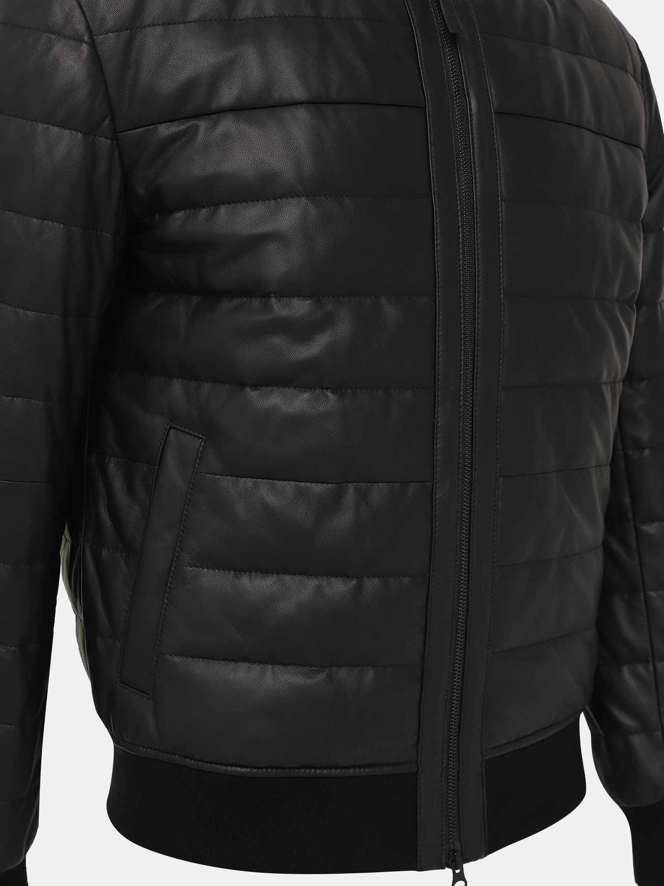 Кожаная куртка Alessandro Manzoni 390982-026, цвет черный, размер 50 - фото 5