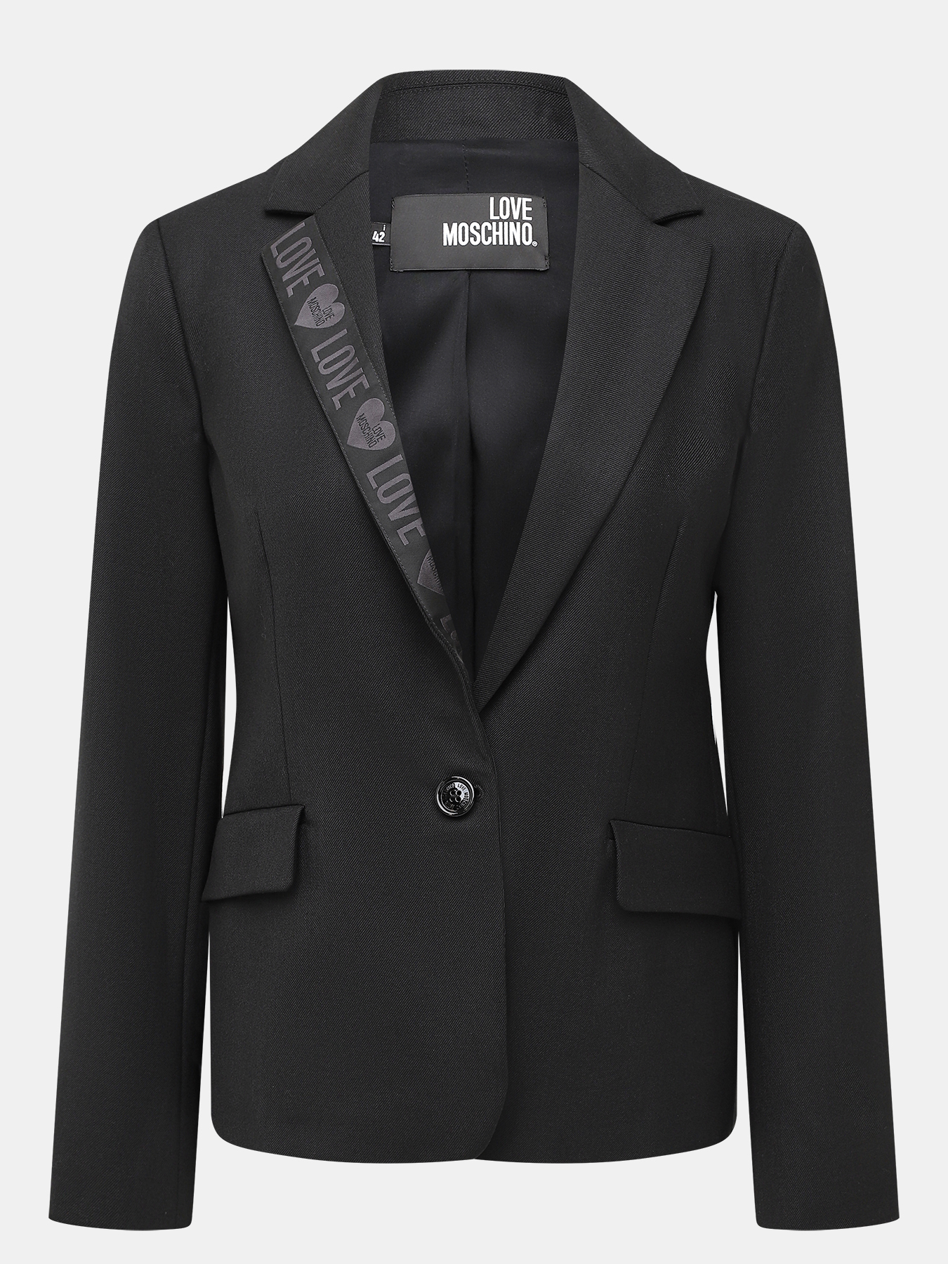 Пиджак Love Moschino 394601-021, цвет черный, размер 42