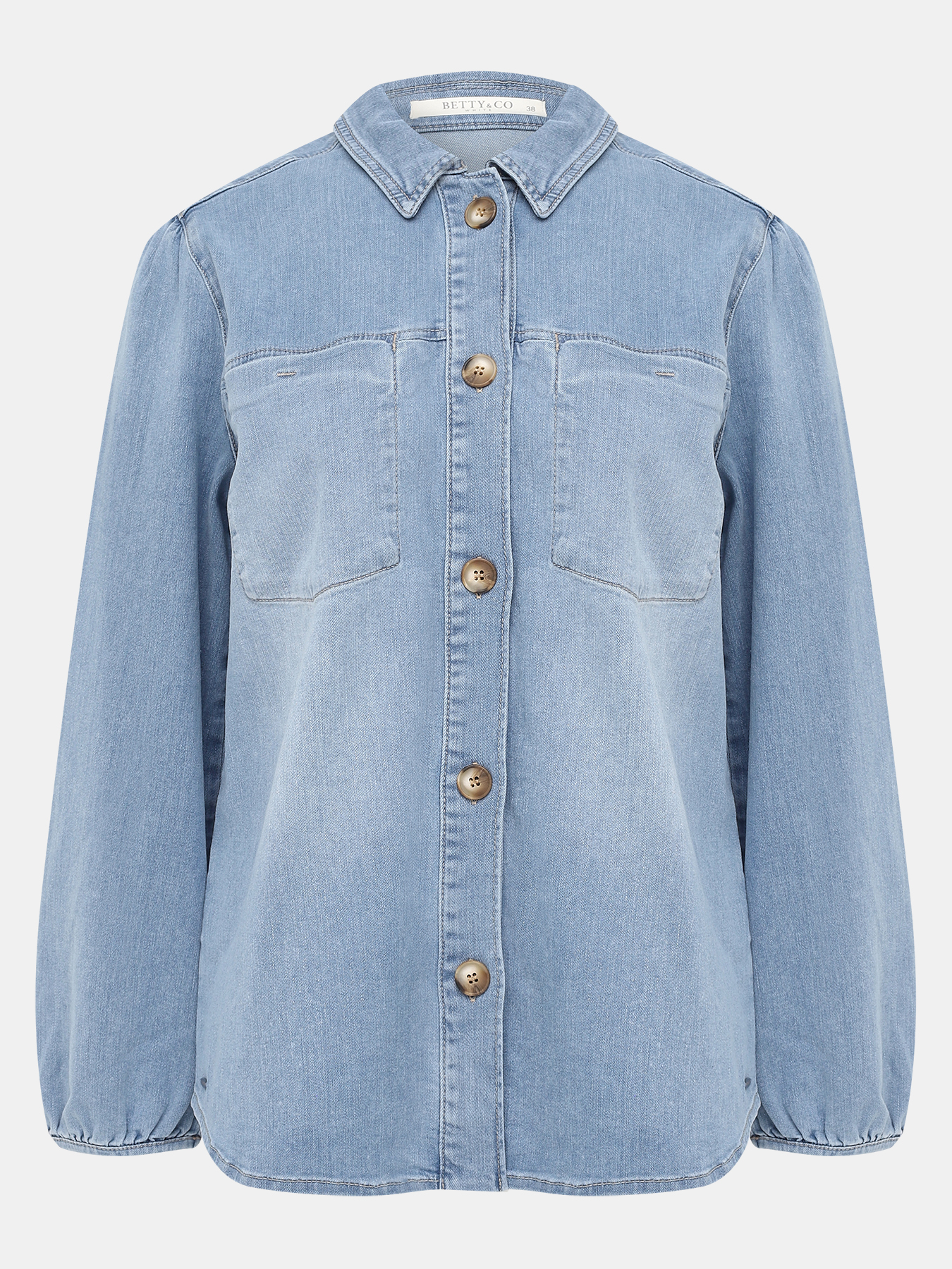 Джинсовая рубашка BETTY&CO 405593-020, цвет синий, размер 44