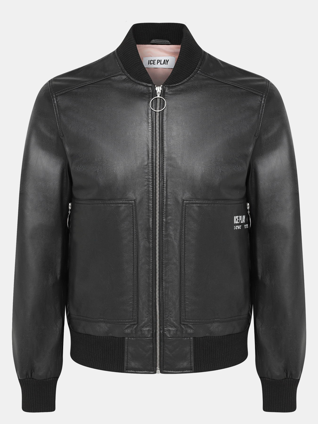 Кожаная куртка Ice Play 407198-025, цвет черный, размер 48