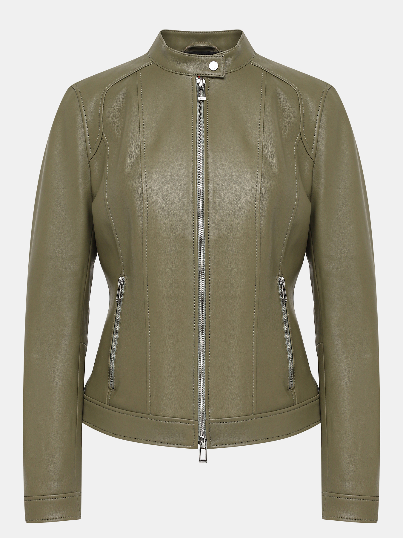 Кожаная куртка Ladias HUGO 417707-042, цвет хаки, размер 42-44