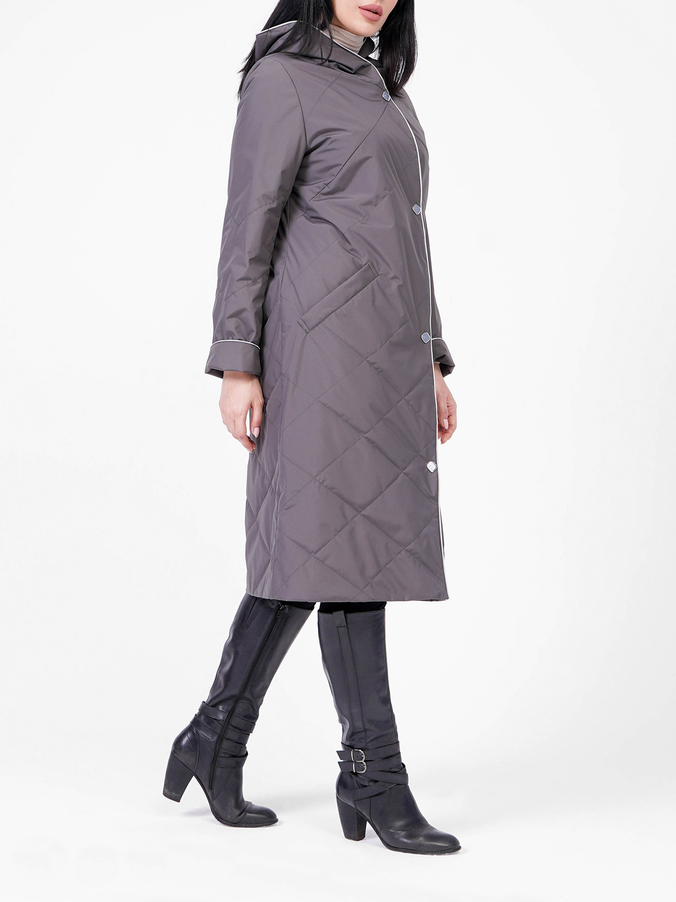 Пальто Maritta 418363-024, цвет темно-серый, размер 52 - фото 3