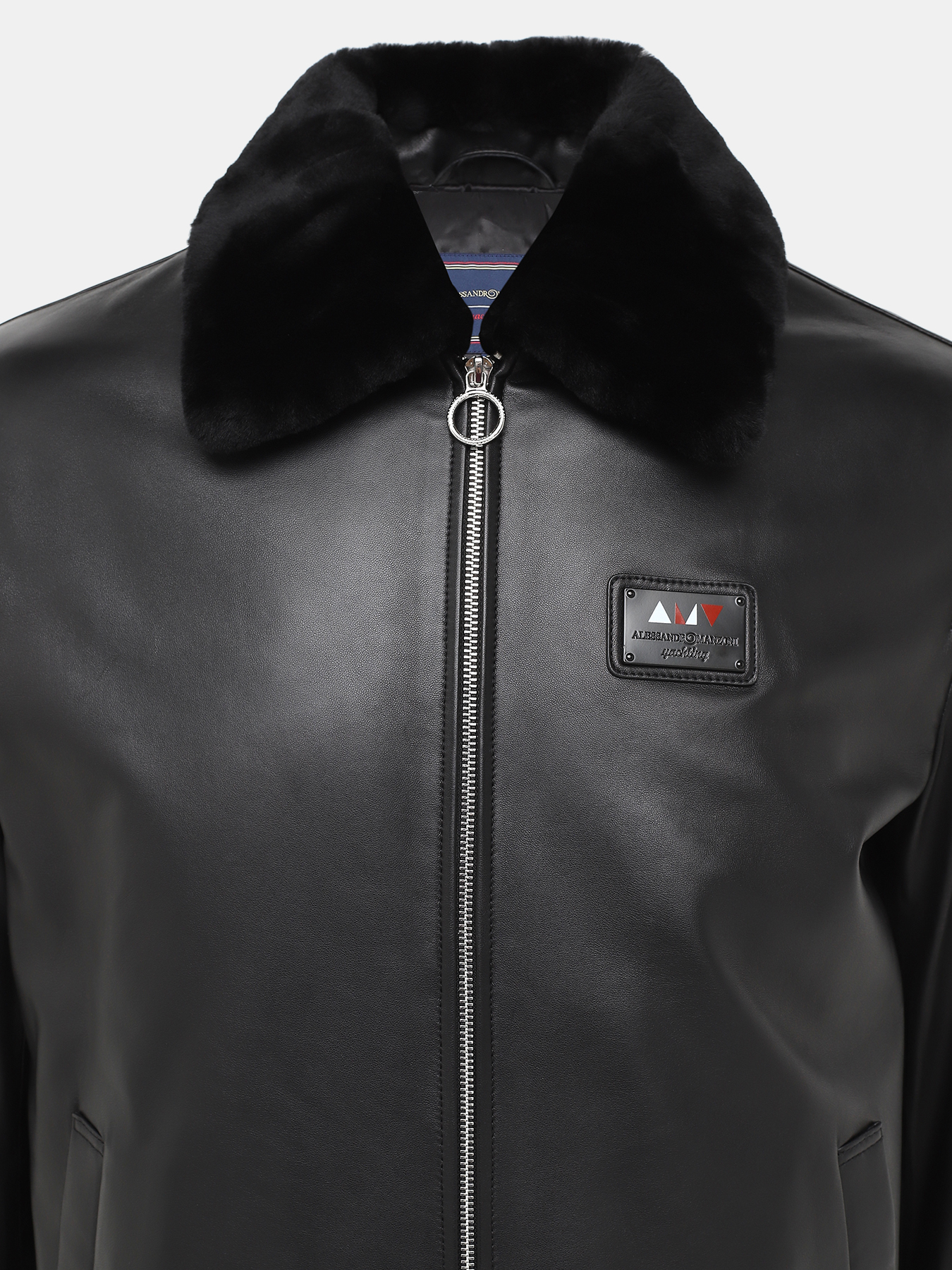 Кожаная куртка Alessandro Manzoni Yachting 418921-025, цвет черный, размер 48 - фото 4