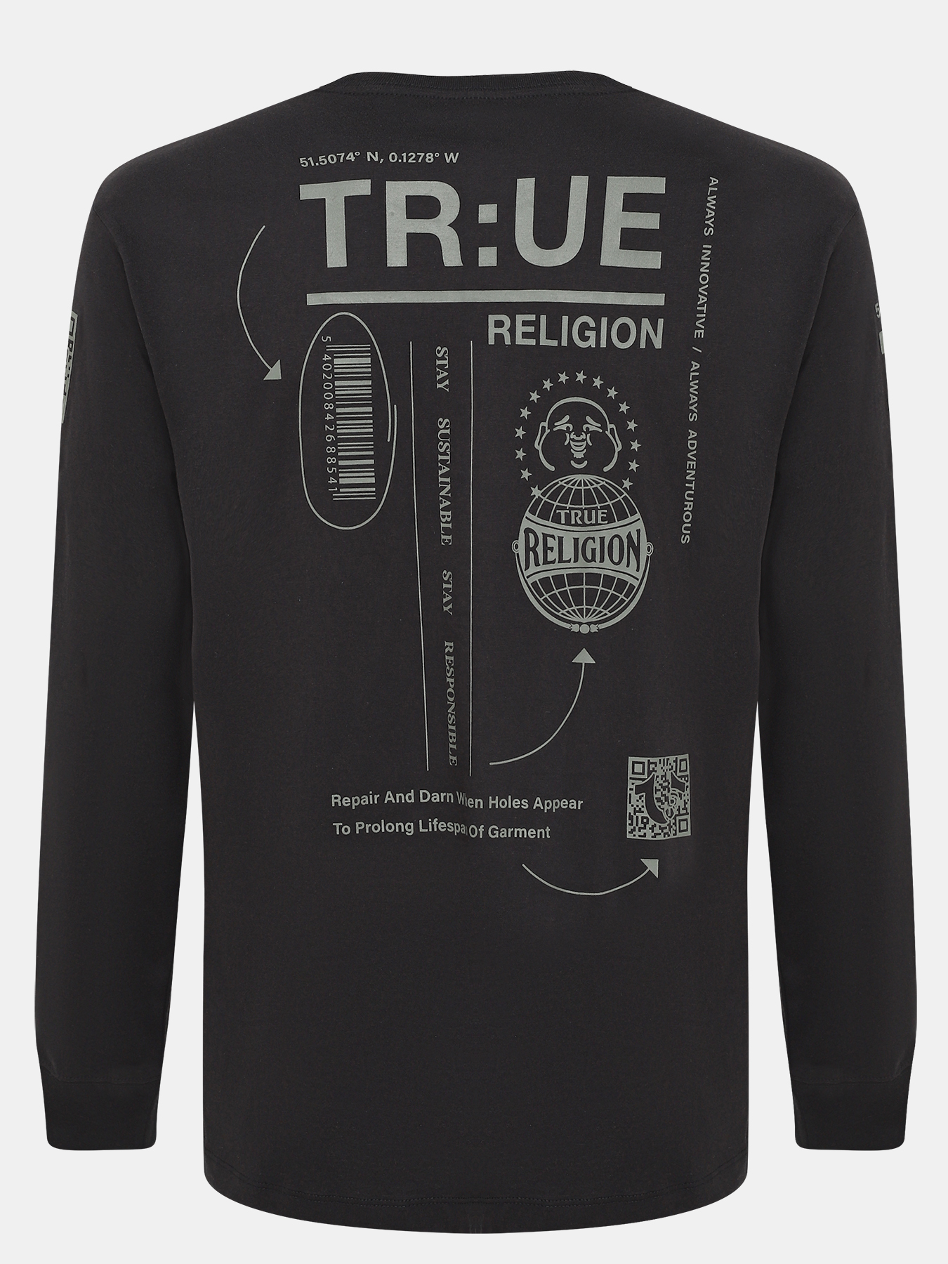 Лонгслив True Religion 427120-044, цвет черный, размер 50-52 - фото 3