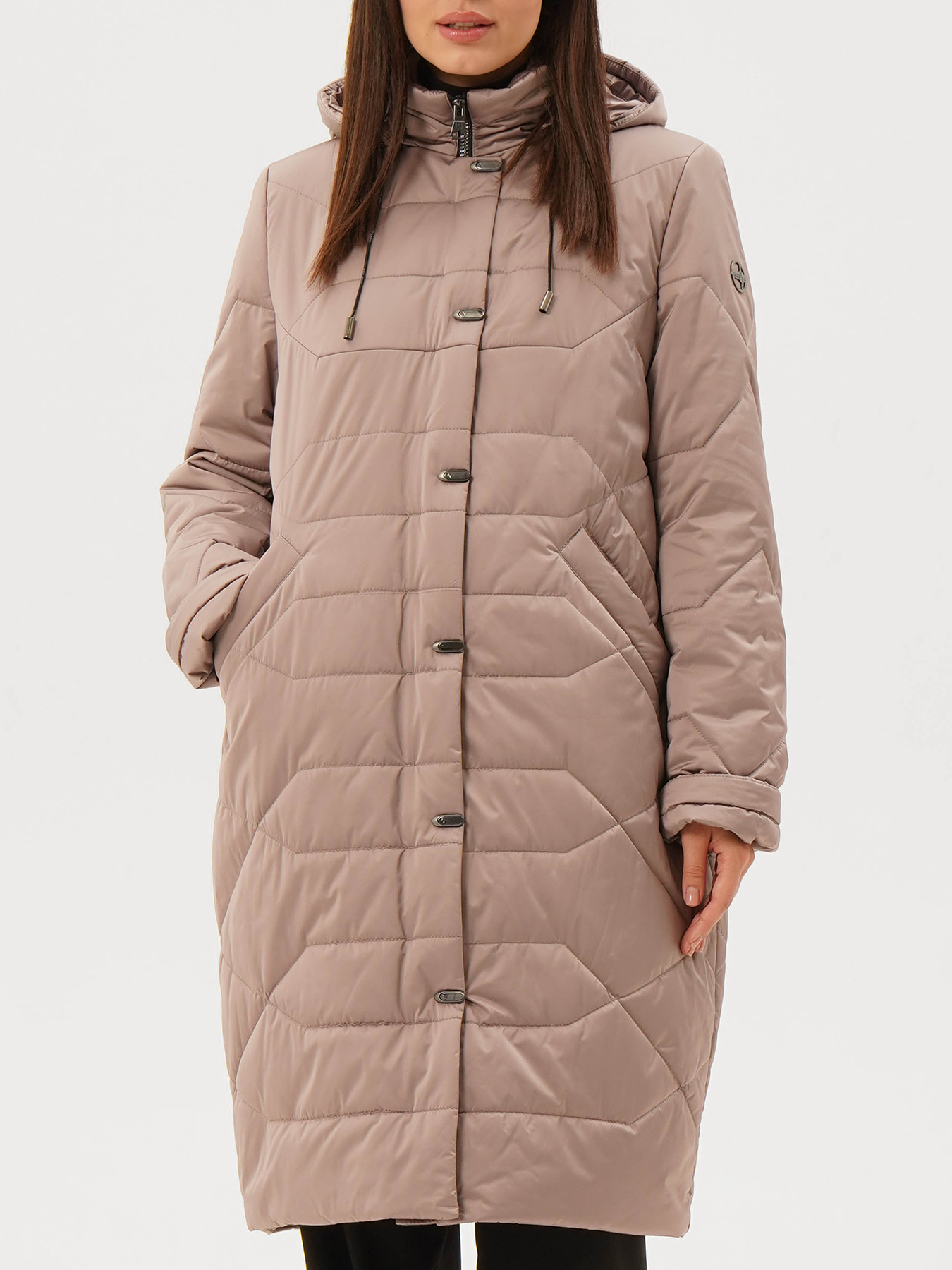 Пальто зимнее Maritta 433520-025, цвет бежевый, размер 48