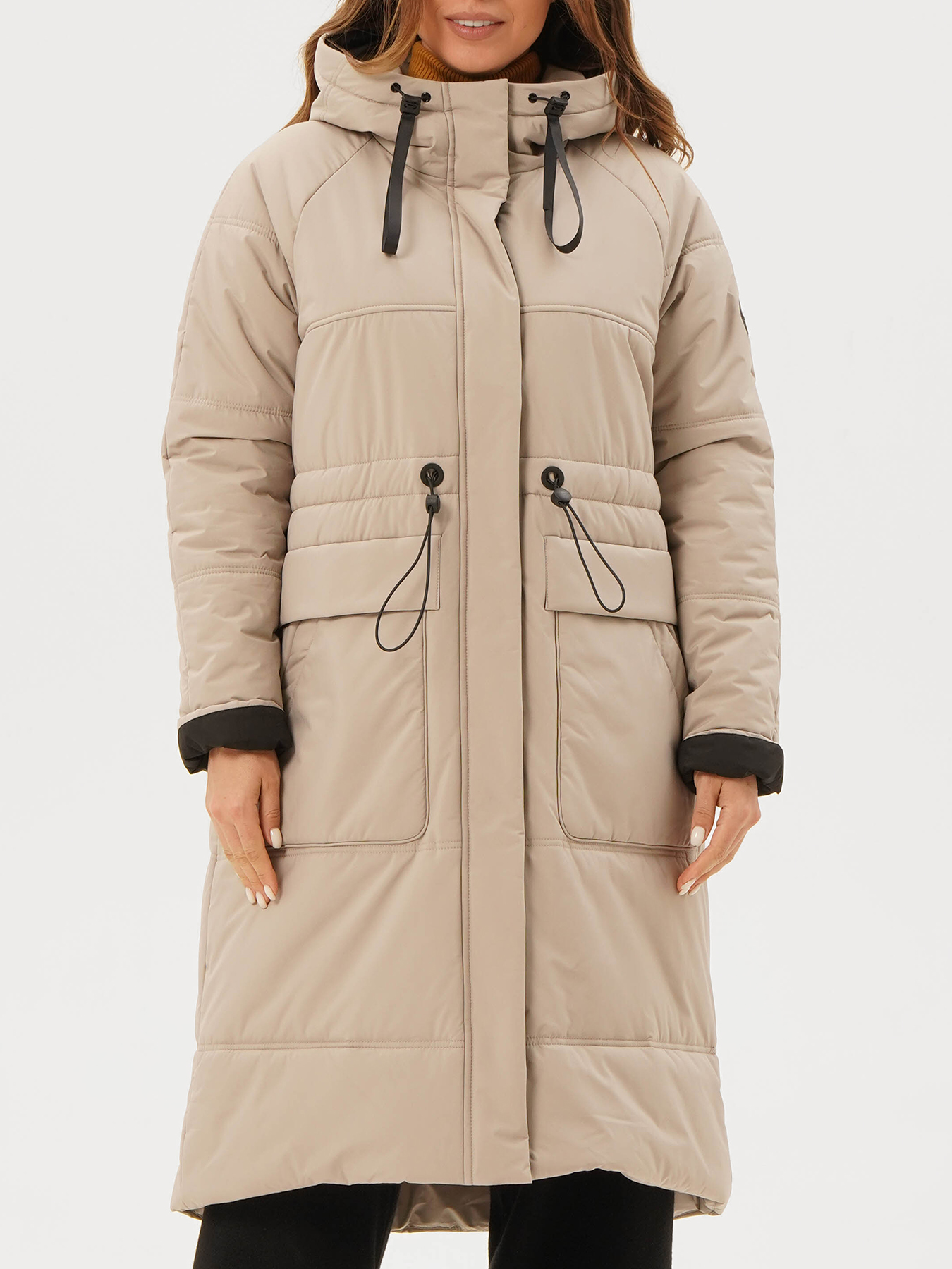 Пальто зимнее Maritta 433564-026, цвет бежевый, размер 50