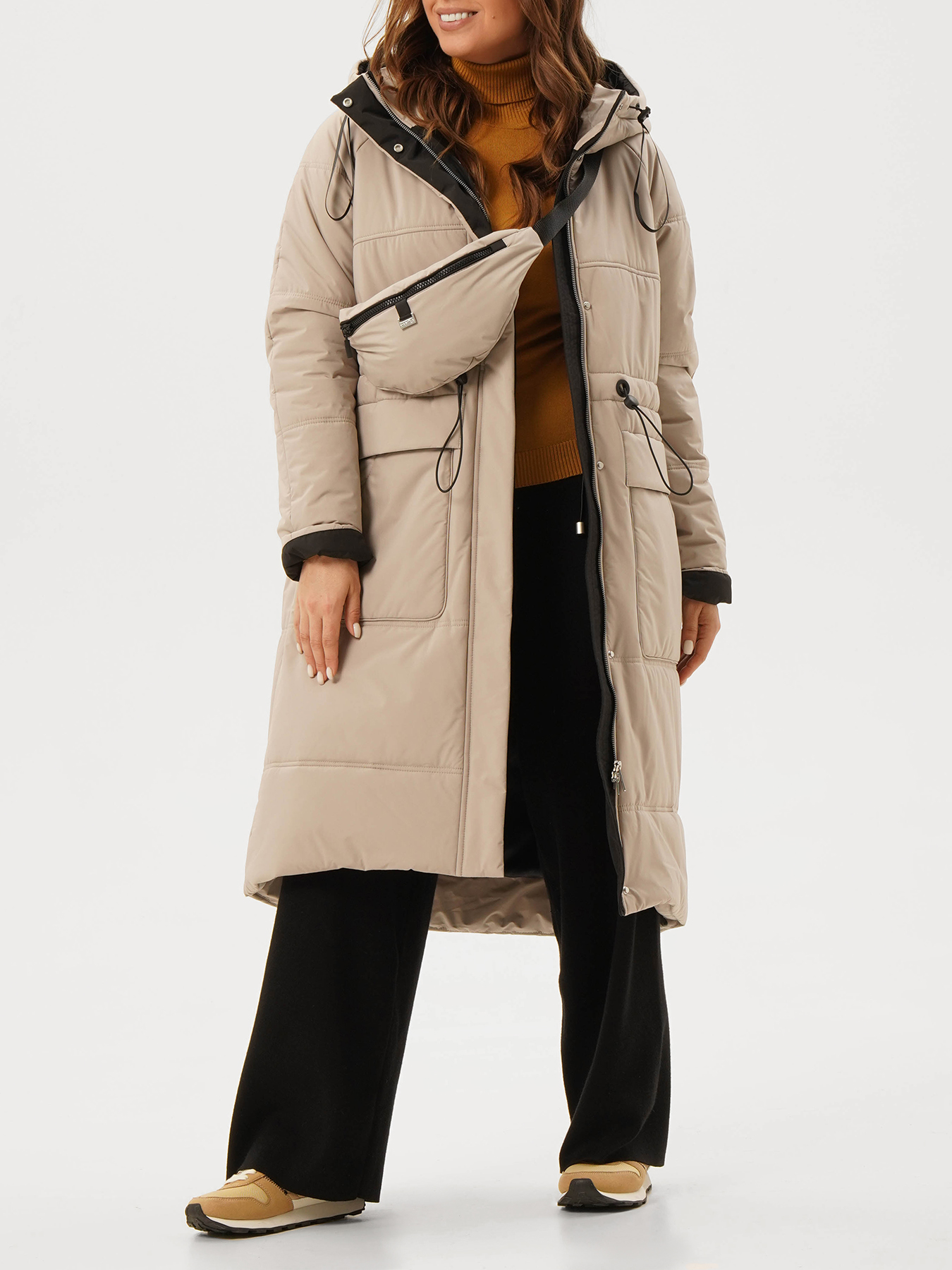 Пальто зимнее Maritta 433564-024, цвет бежевый, размер 52 - фото 3