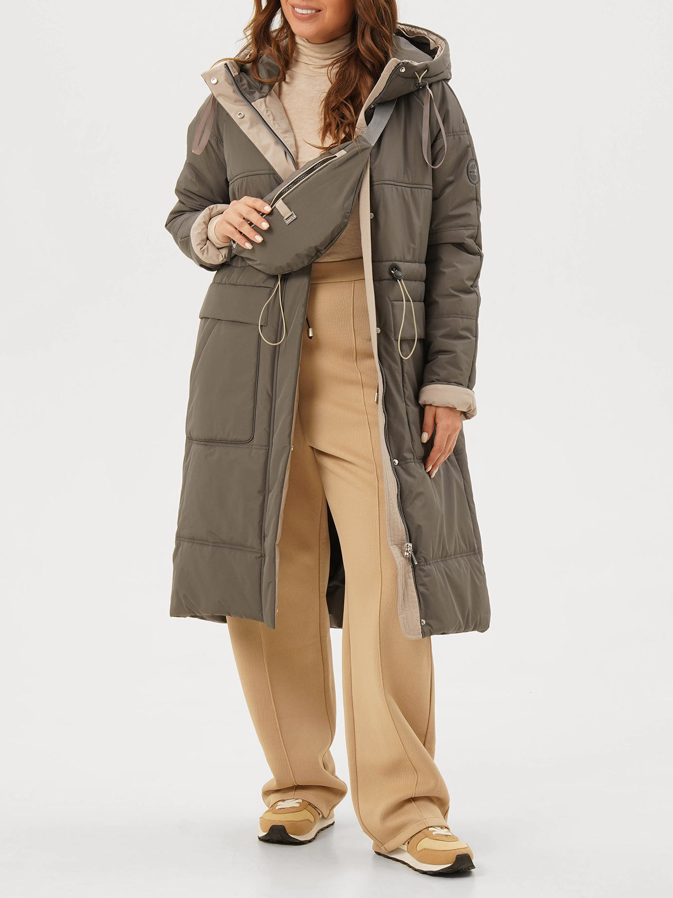 Пальто зимнее Maritta 433583-026, цвет хаки, размер 50 - фото 5