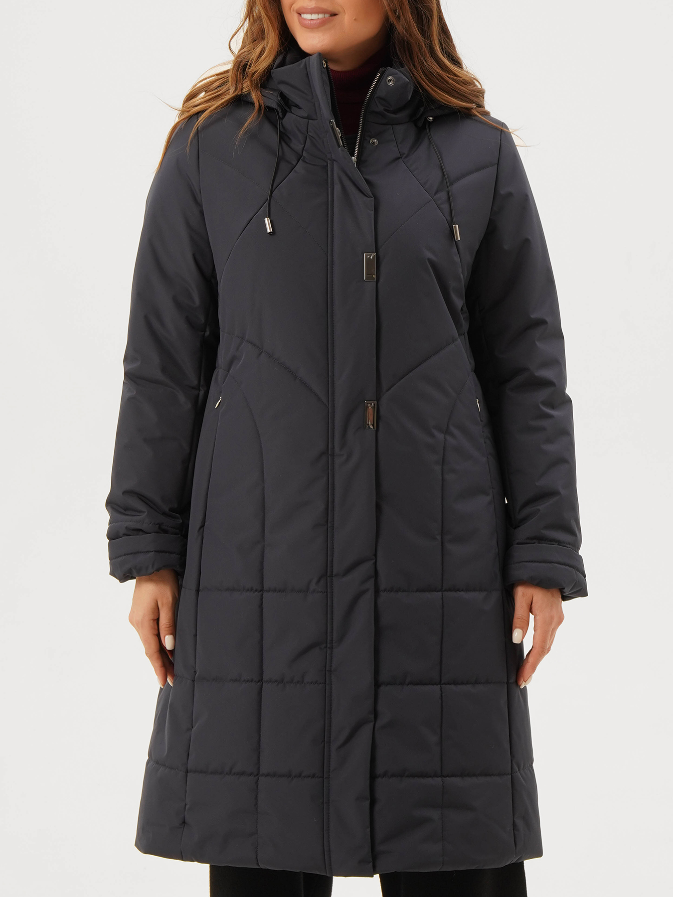 Пальто зимнее Maritta 433643-022, цвет темно-синий, размер 48