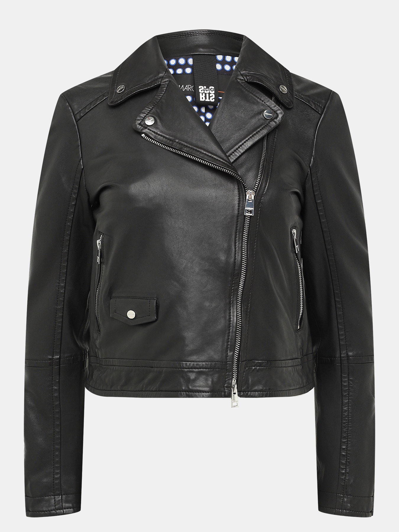 Кожаная куртка Marc Cain 438505-002, цвет черный, размер 46