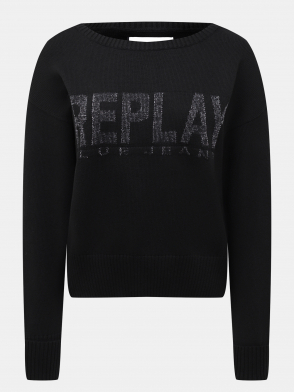Джемпер REPLAY. Цвет черный. Изображение 1