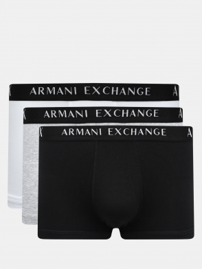 Мужские боксеры (3 шт) Armani Exchange. Цвет черный. Изображение 1