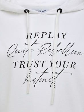 Худи REPLAY. Цвет белый. Изображение 4