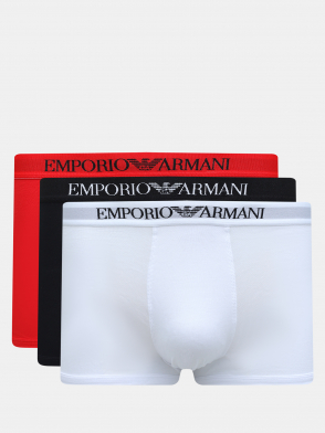 Мужские боксеры (3 шт) Emporio Armani. Цвет белый. Изображение 1